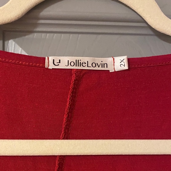 Women's Red and Pink Tunic Tops Bundle Size 2XL JollieLovin - Picture 2 of 4